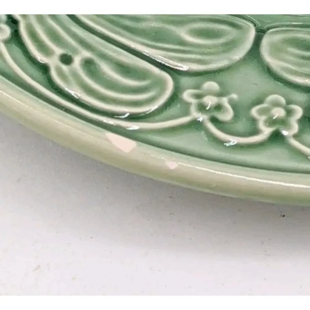 Bordallo Pinheiro Green Dragonfly Saucer Plate 6.25